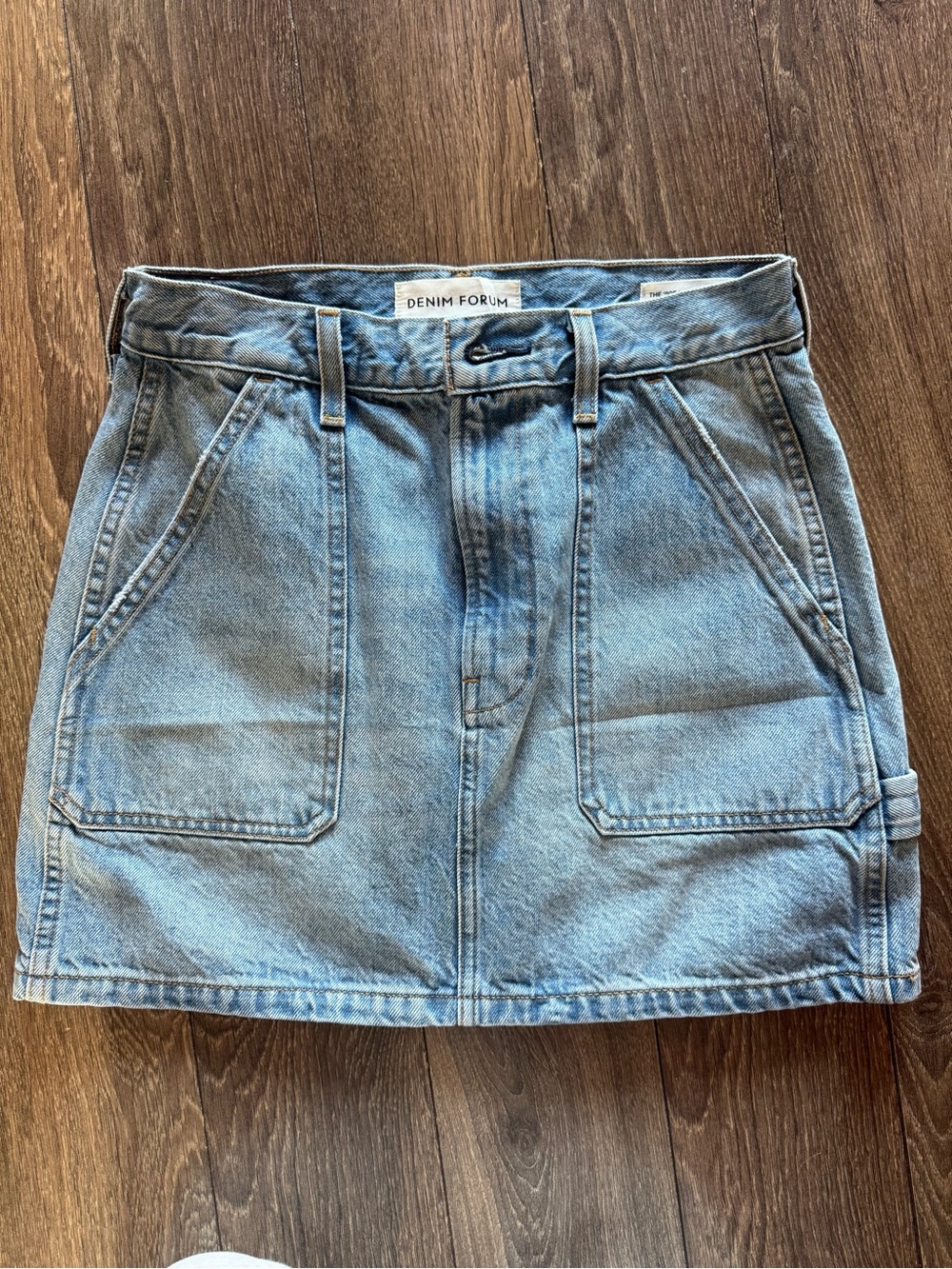 denim forum 90s utility mini denim skirt